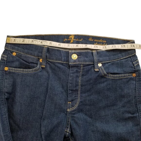 7 for All Mankind 27 Modern straight‎ Jeans Western Contrast stitching Midrise - Picture 7 of 12